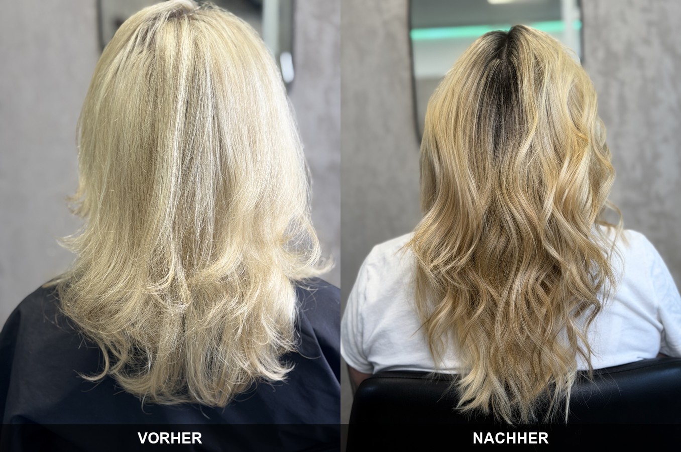 Haarschnitt vorher/nachher
